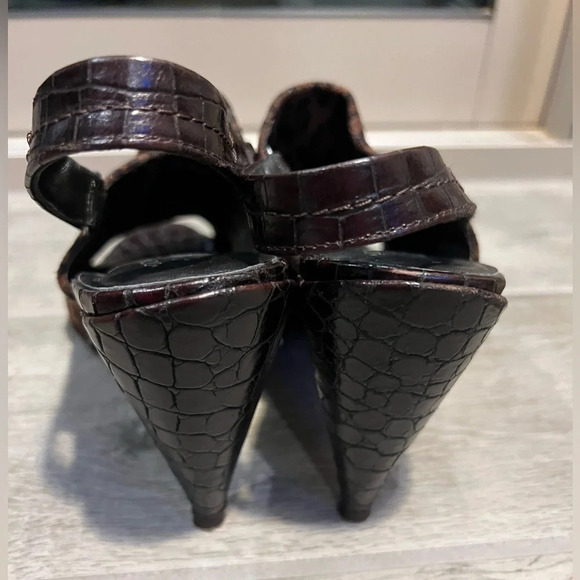 Donald J Pliner brown sling back heels, brown animal print, size 9 N - Picture 4 of 10